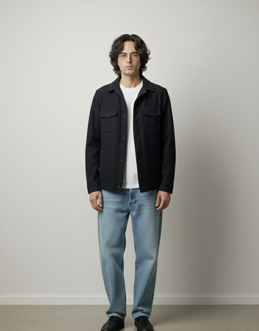 Navy Blue Wool Jacket