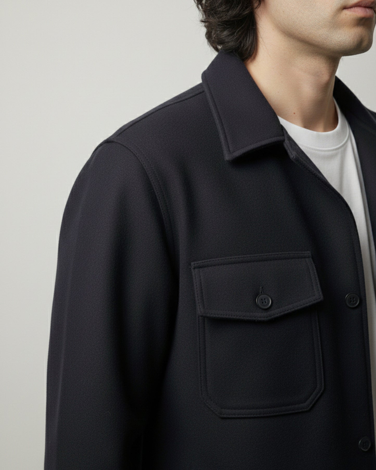 Navy Blue Wool Jacket