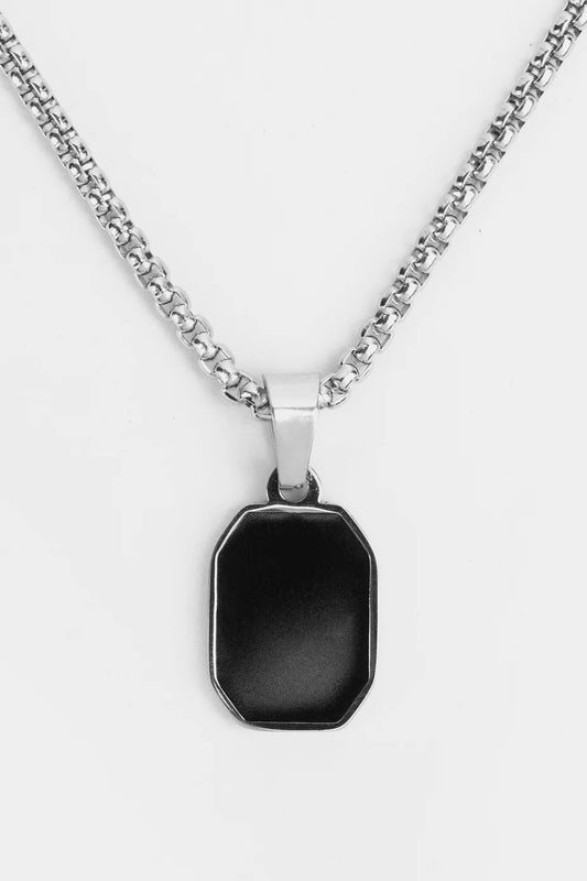 Metal Rectangular Pendant - Black