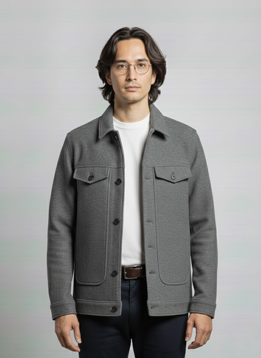 Minimalist woolen overshirt