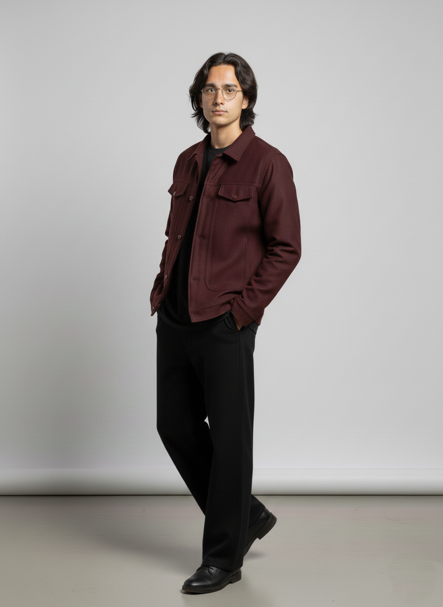 Minimalist woolen overshirt