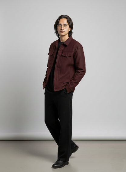 Minimalist woolen overshirt