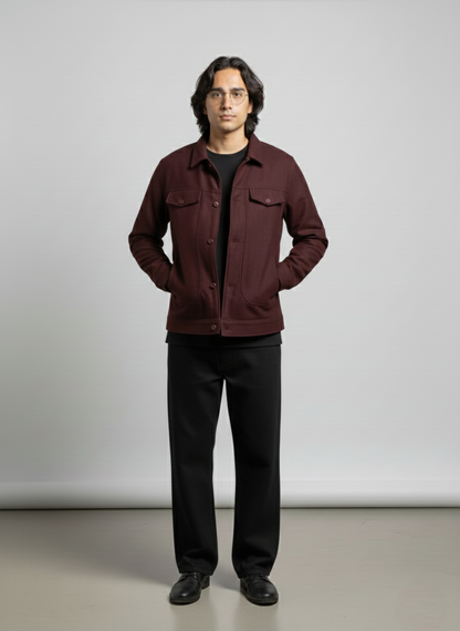 Minimalist woolen overshirt