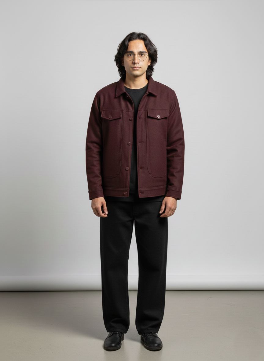 Minimalist woolen overshirt