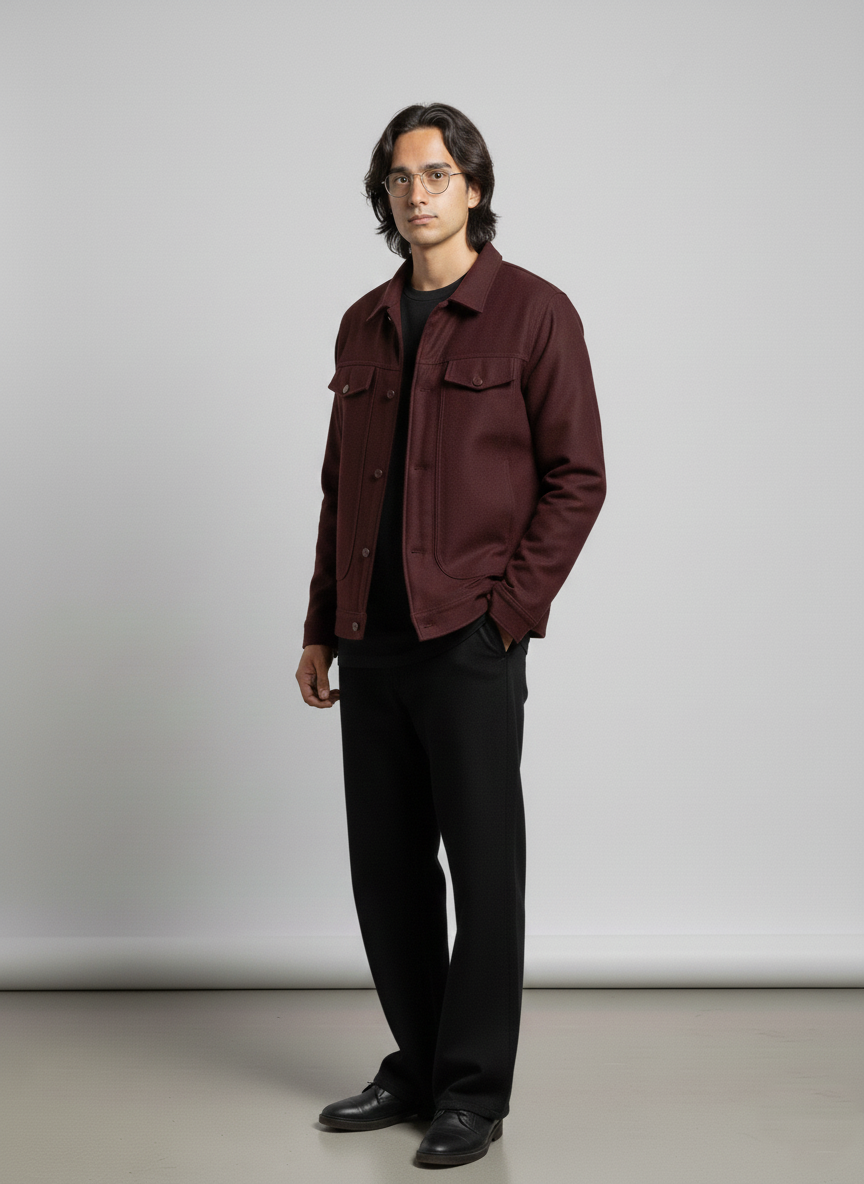Minimalist woolen overshirt