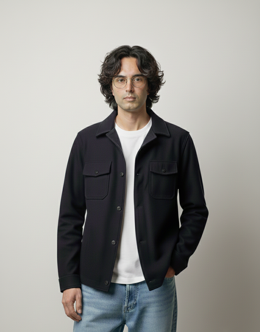 Navy Blue Wool Jacket