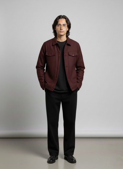 Minimalist woolen overshirt